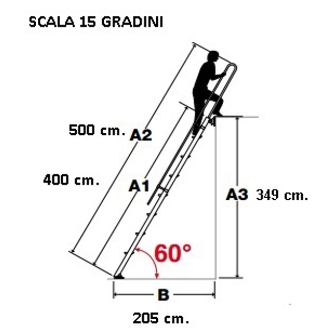 Vendita online Scala da appoggio 15 gradini S15/30